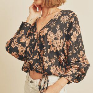Floral Spice Drapey Blouse